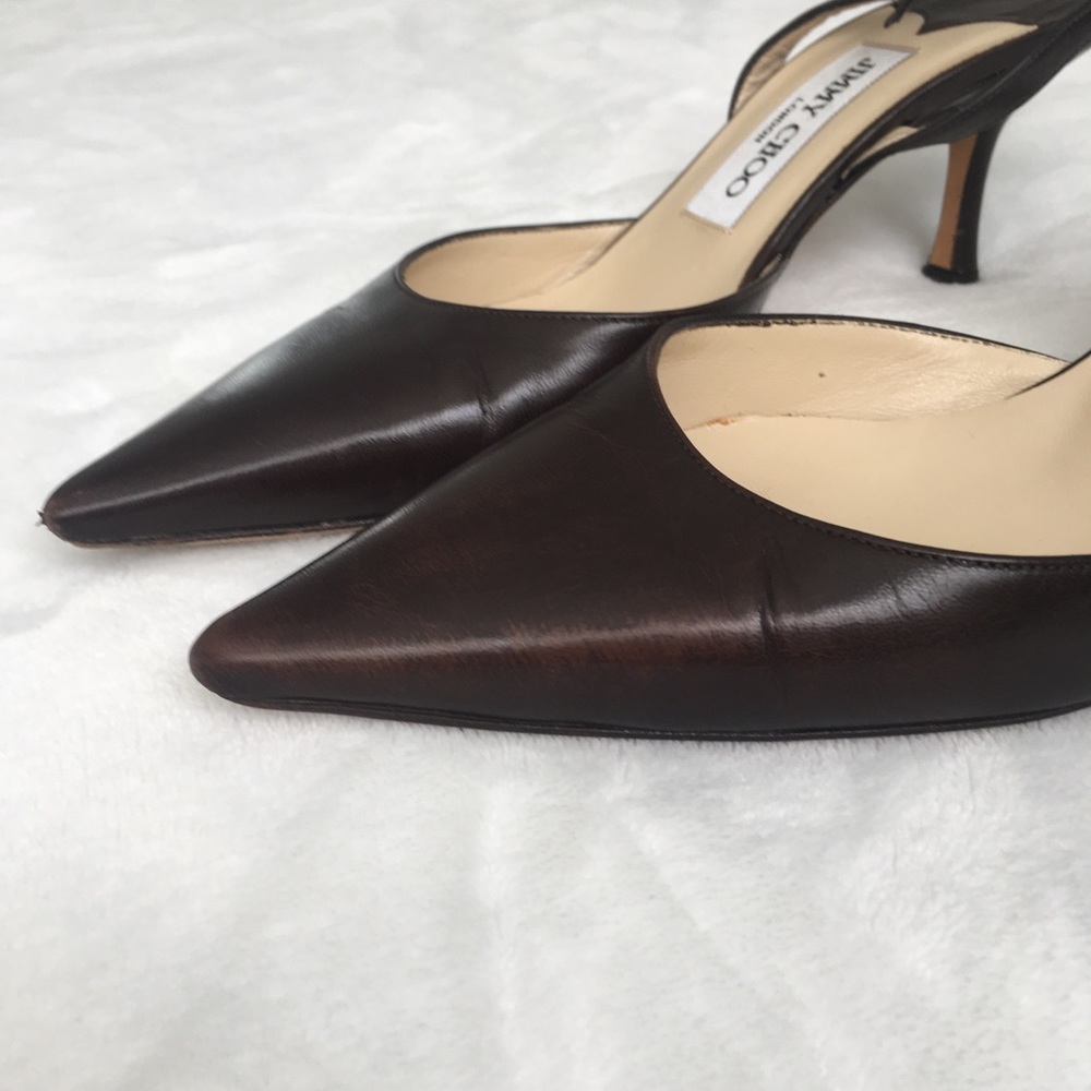 ❌SOLD❌ Jimmy Choo Brown slingback heels - Picture 6 of 8